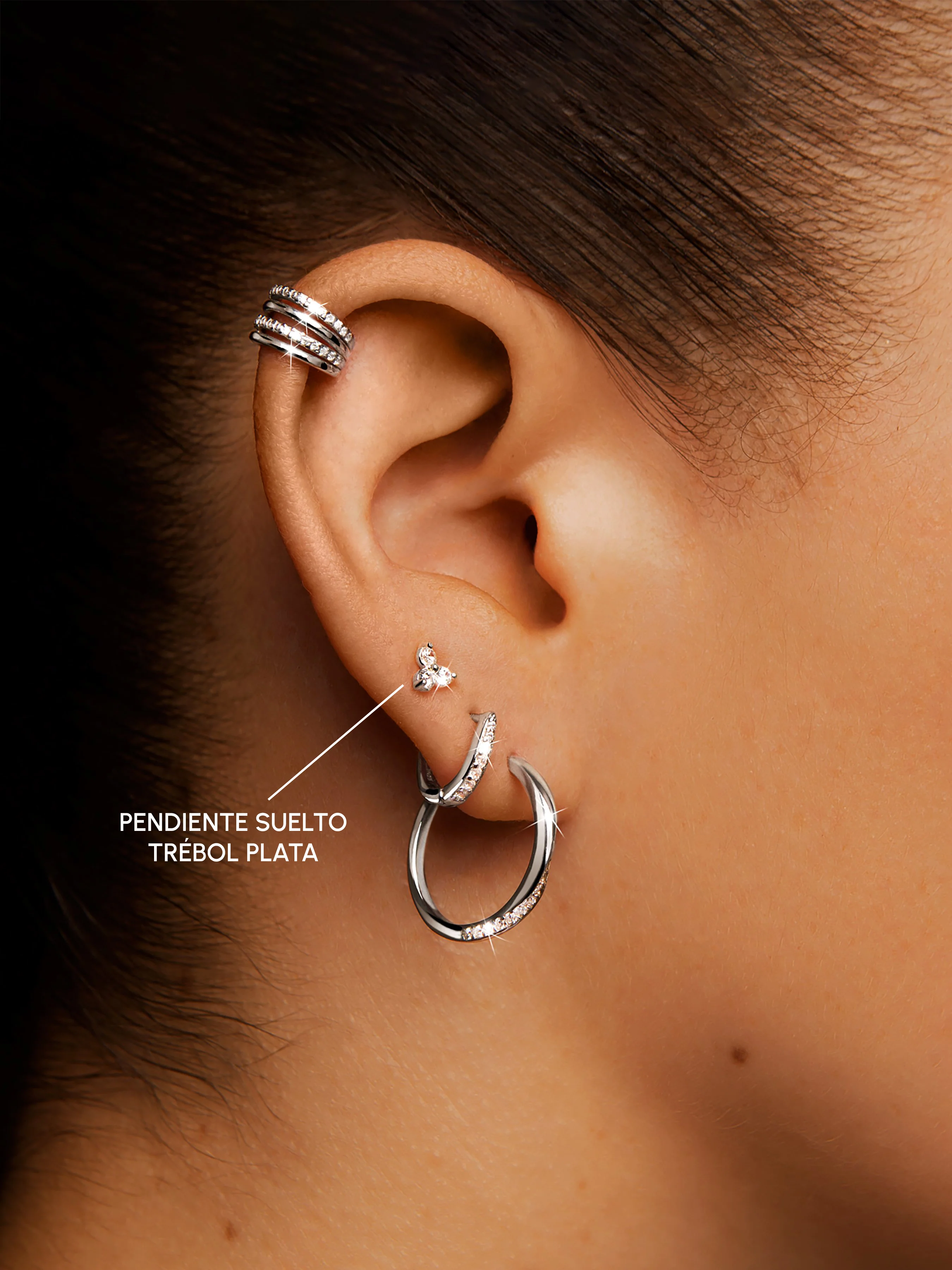 Clover Silver Single Earring - Image 3