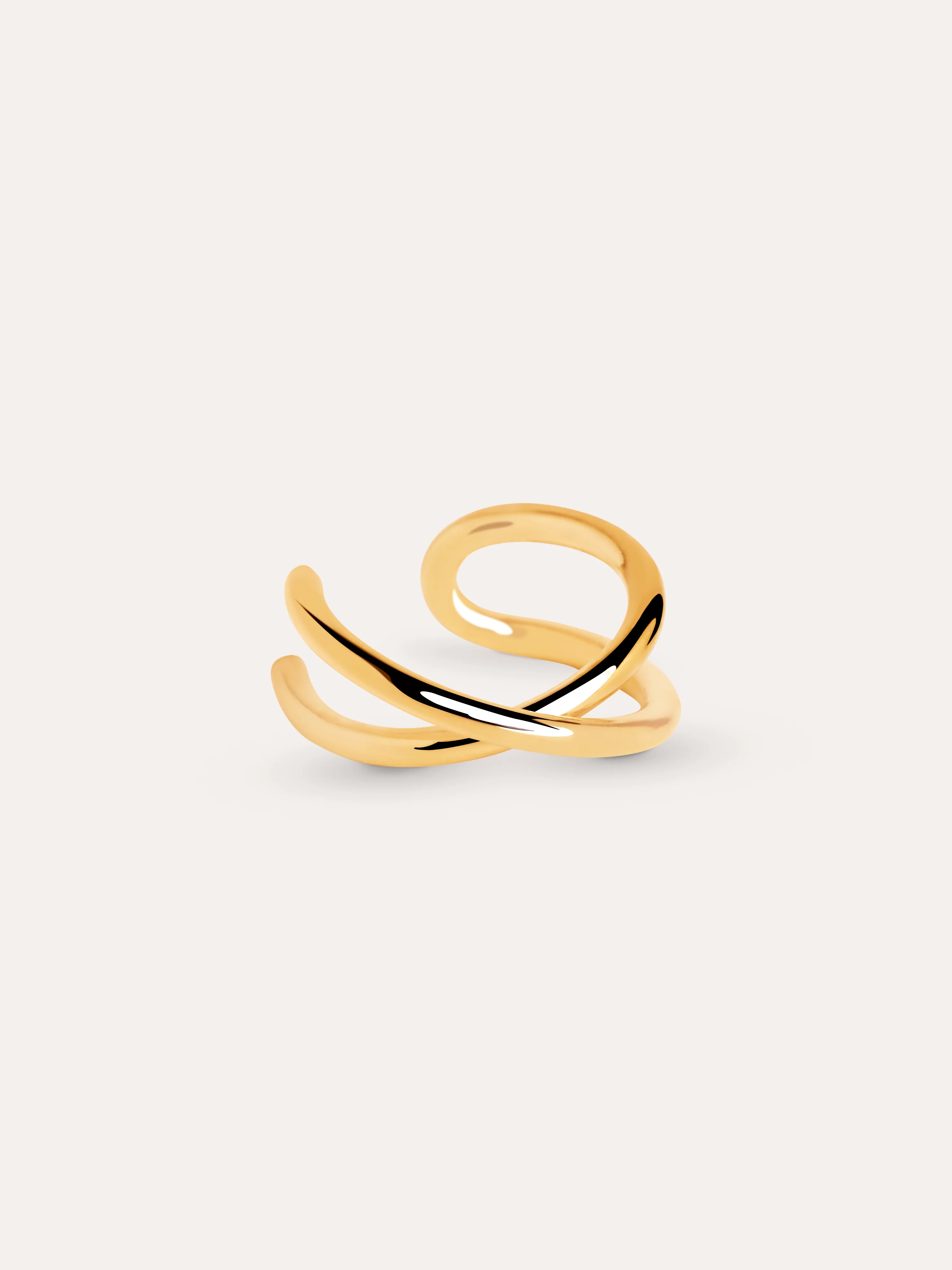 Cross Gold Ear Cuff Single Earring - Image 3